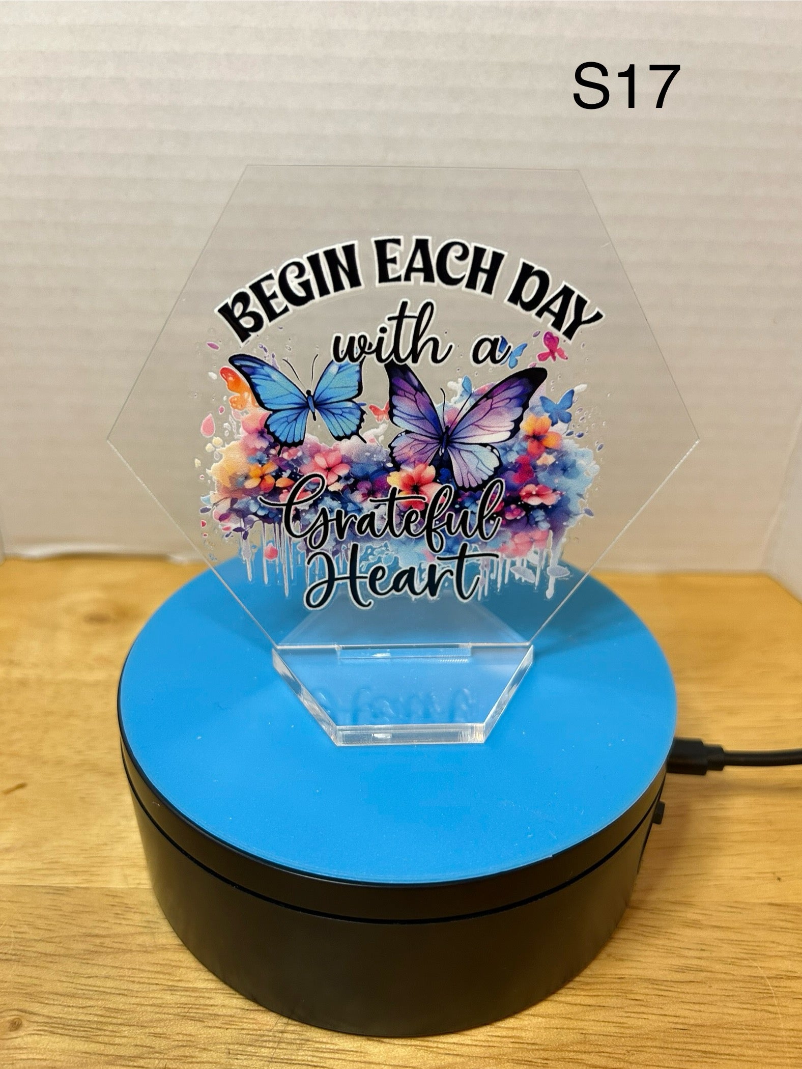 Acrylic Hexagon 4.5 Inch Sign featuring a Beautiful Design