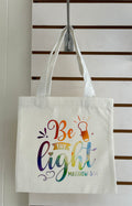 Canvas Mini Tote Bag With White Handles, Featuring a Beautiful Inspirational Design. 10x10 inches