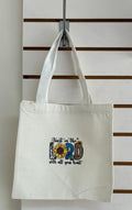 Canvas Mini Tote Bag With White Handles, Featuring a Beautiful Inspirational Design. 10x10 inches