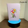 A6 Blank Lined Journal Featuring A beautiful inspirational /floral Design-Purple