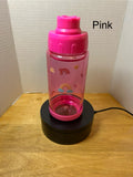 14 oz Plastic Water Bottle with Handle and Screw on Lid featuring a Beautiful Design
