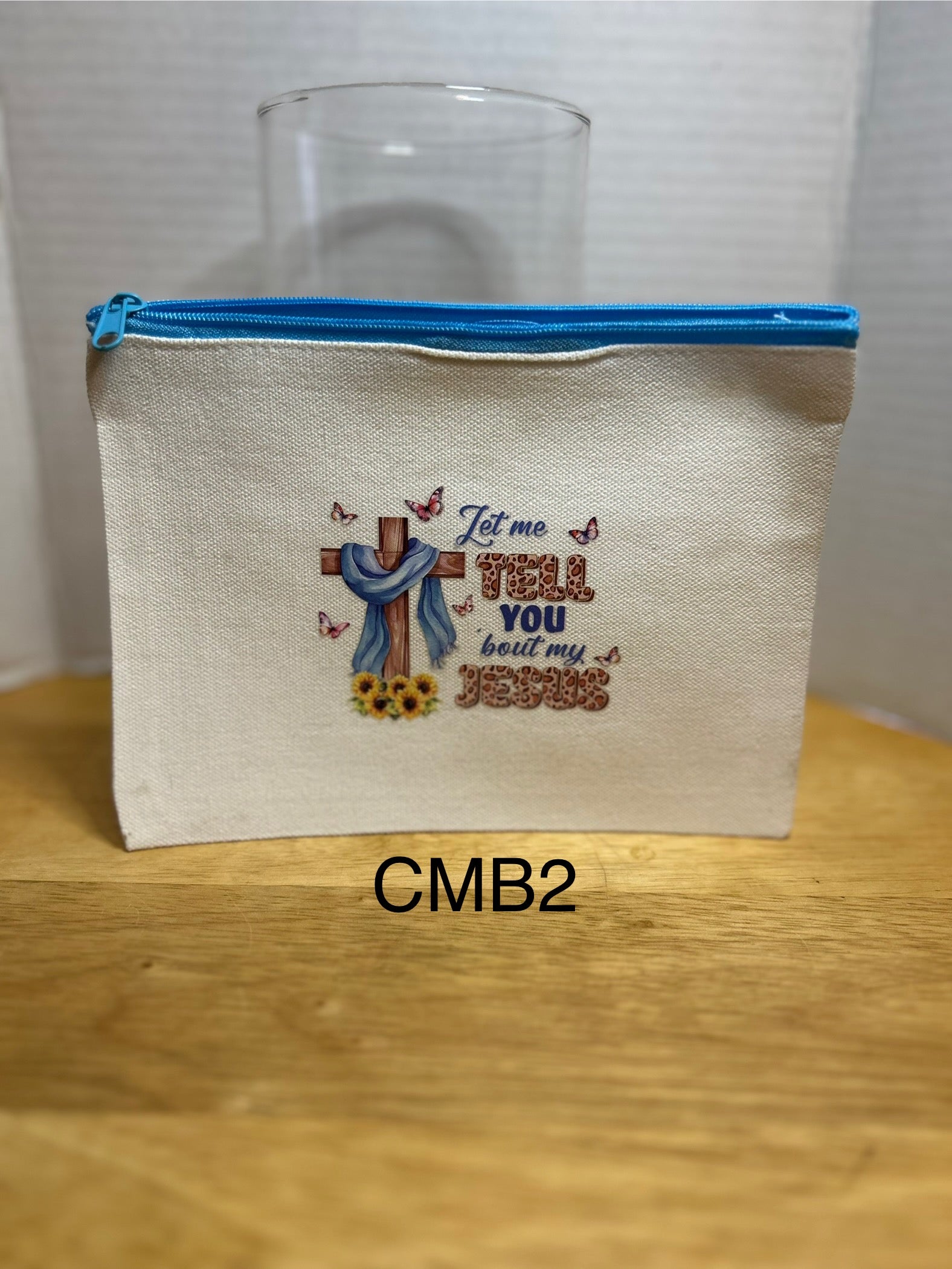 Canvas Makeup Bag Featuring A Beautiful Design, 5.7 inches x 7.9 inches