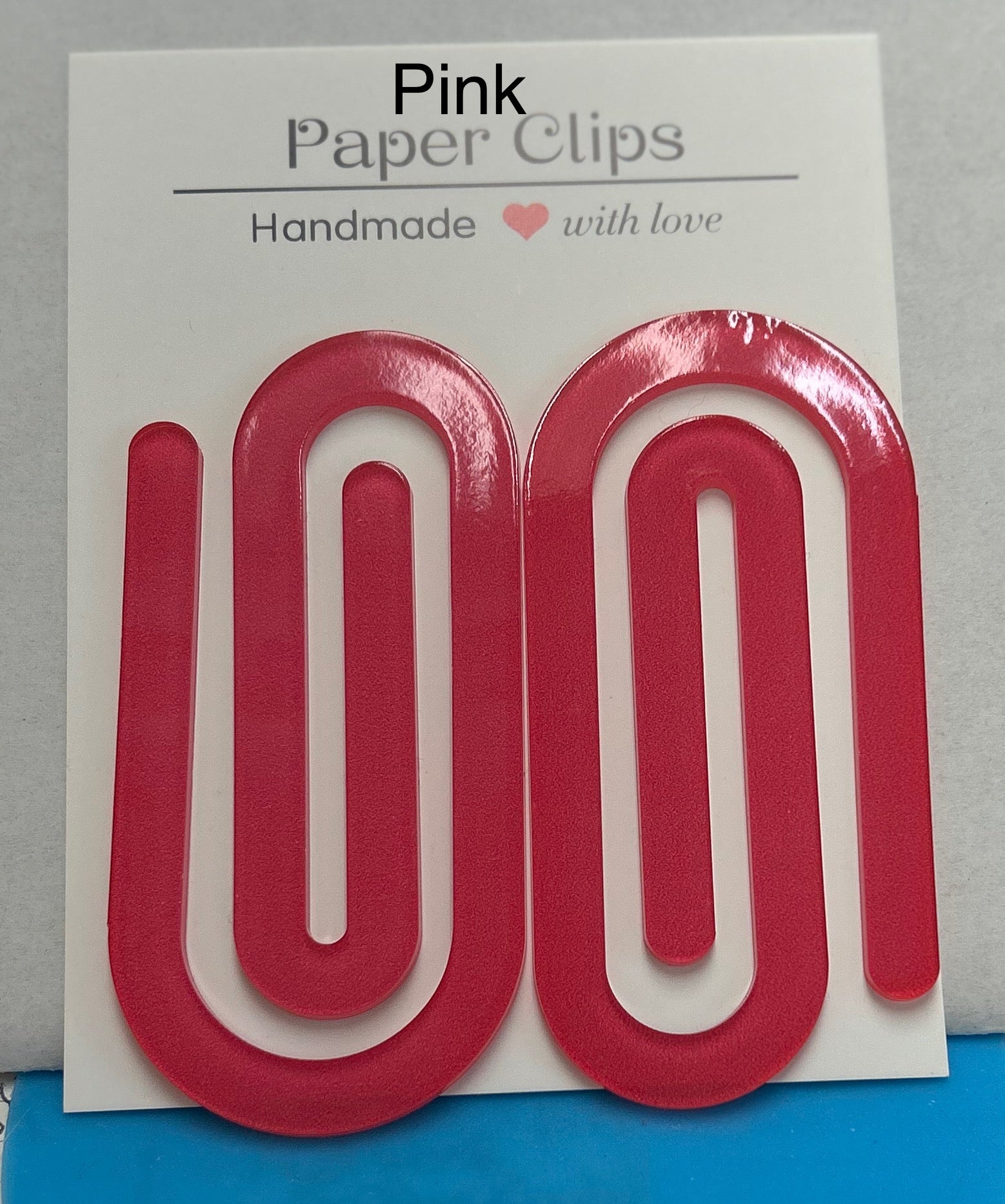 Acrylic 4inx2in Jumbo Paper Clips with Beautiful Design