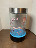 Bocal en verre avec couvercle en métal, orné d'un magnifique motif sur le thème de Paris, 1,1 litre