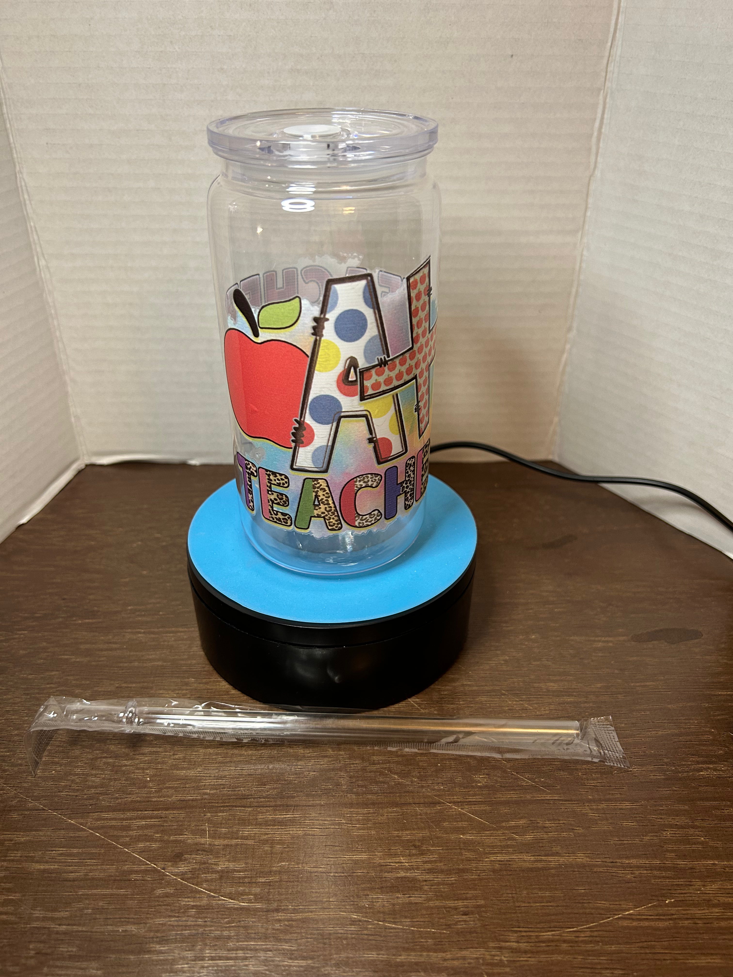 16 oz Acrylic Tumbler with Acrylic Straw featuring a Beautiful Design