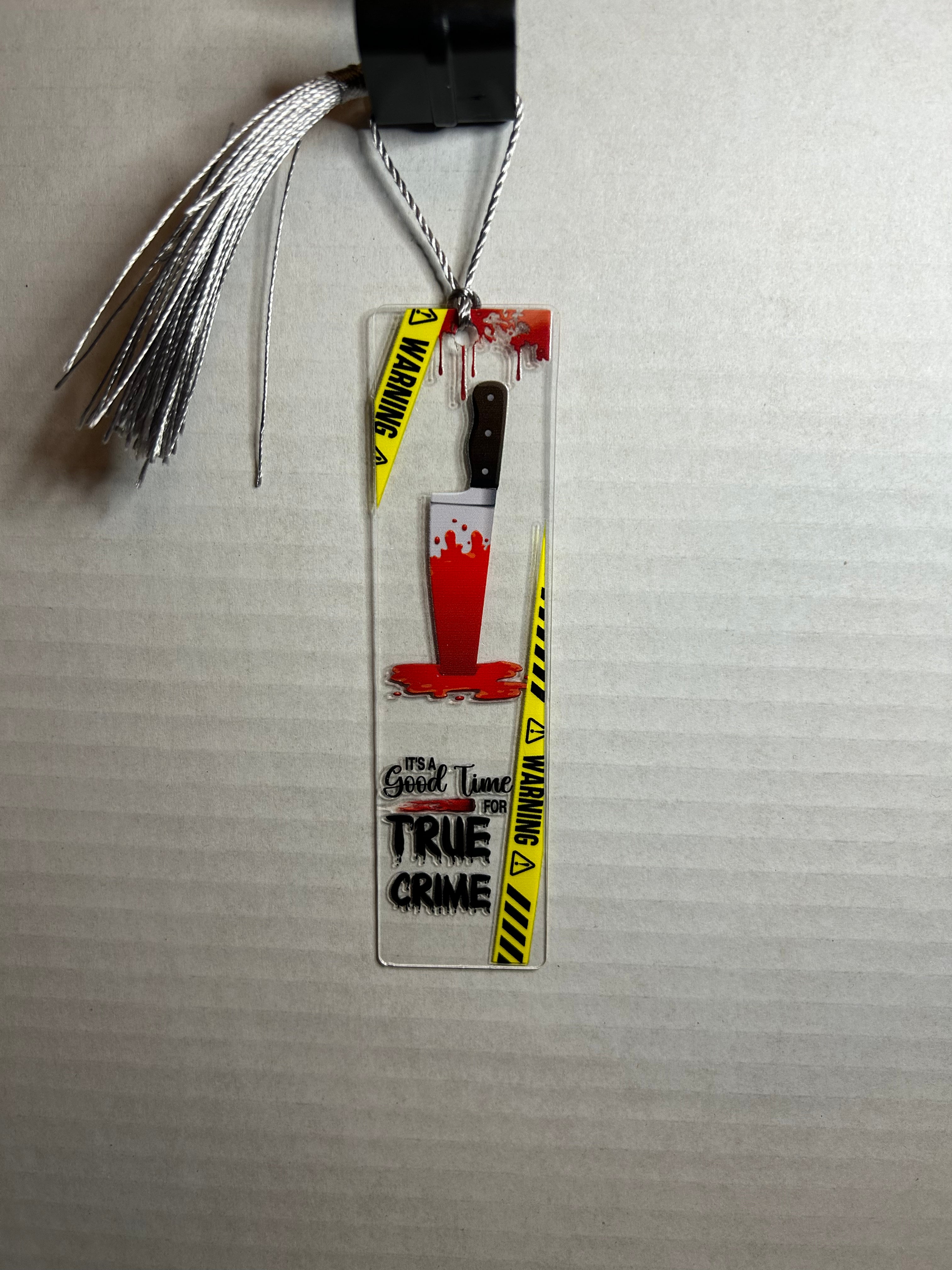 Acrylic Bookmark With Colored Tassel Featuring a Halloween Theme