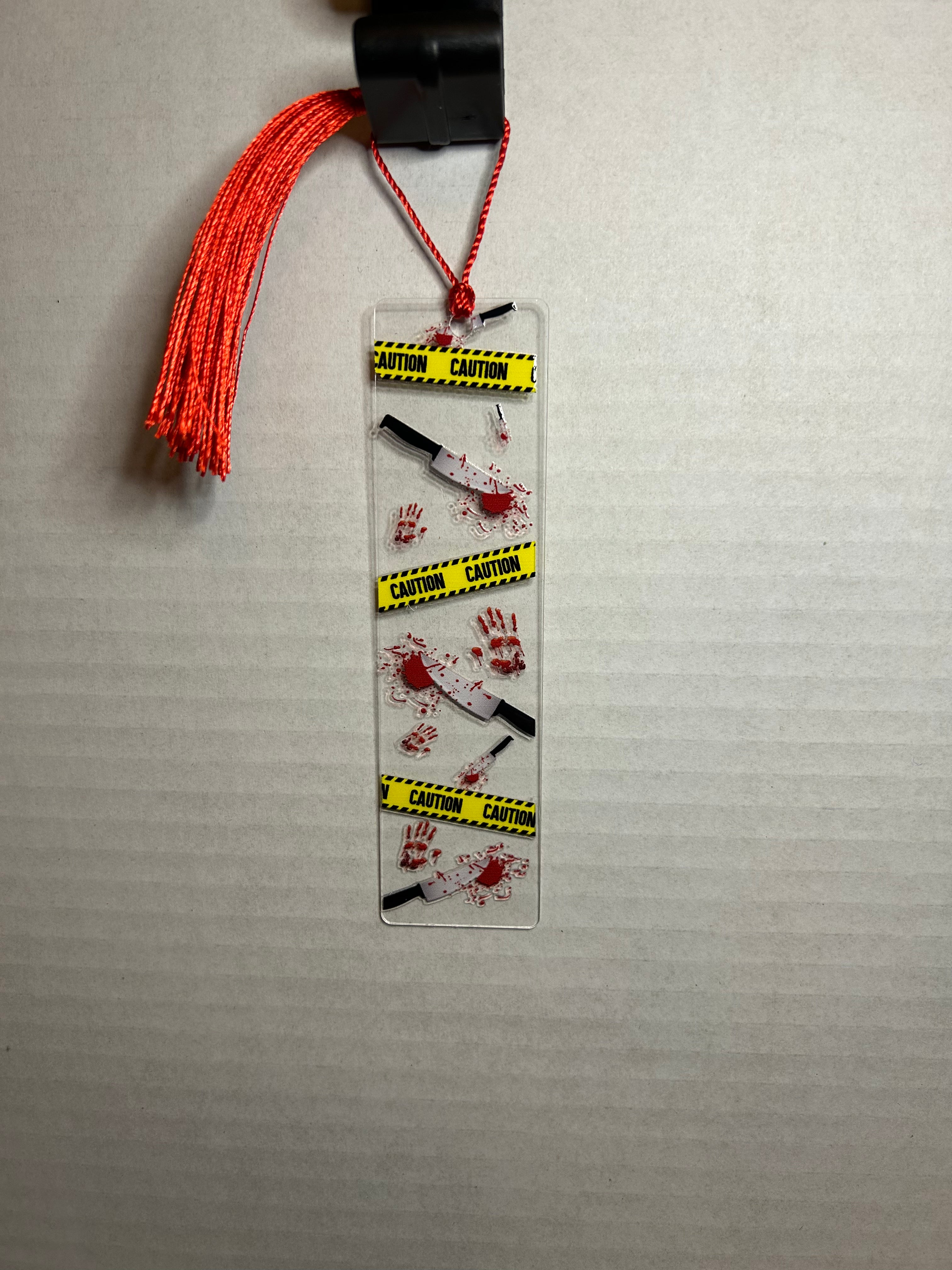 Acrylic Bookmark With Colored Tassel Featuring a Halloween Theme