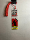 Acrylic Bookmark With Colored Tassel Featuring a Halloween Theme