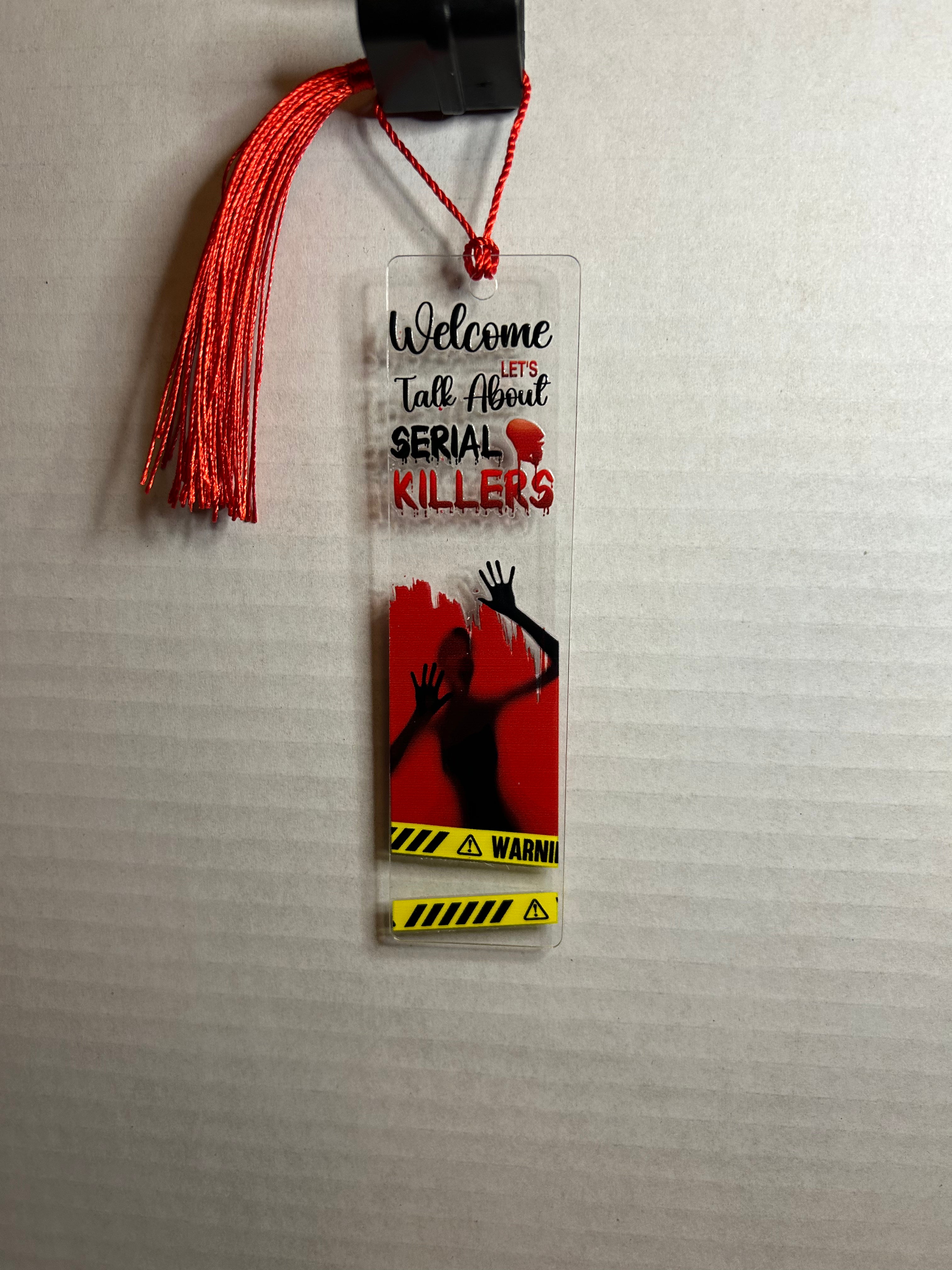 Acrylic Bookmark With Colored Tassel Featuring a Halloween Theme