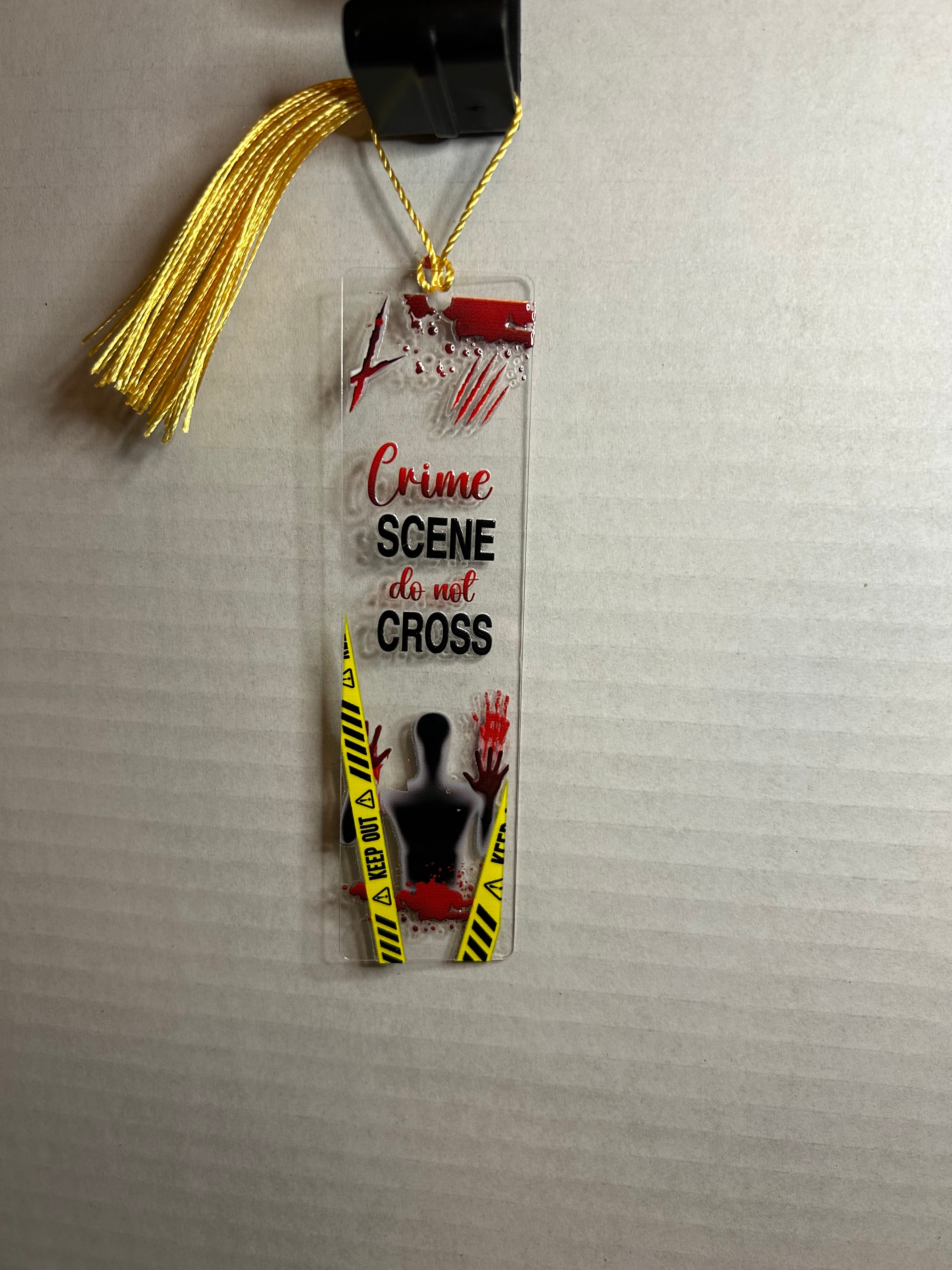 Acrylic Bookmark With Colored Tassel Featuring a Halloween Theme