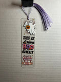 Acrylic Bookmark With Colored Tassel Featuring a Halloween Theme