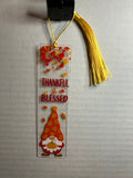 Acrylic Bookmark With Colored Tassel Featuring a Fall Theme