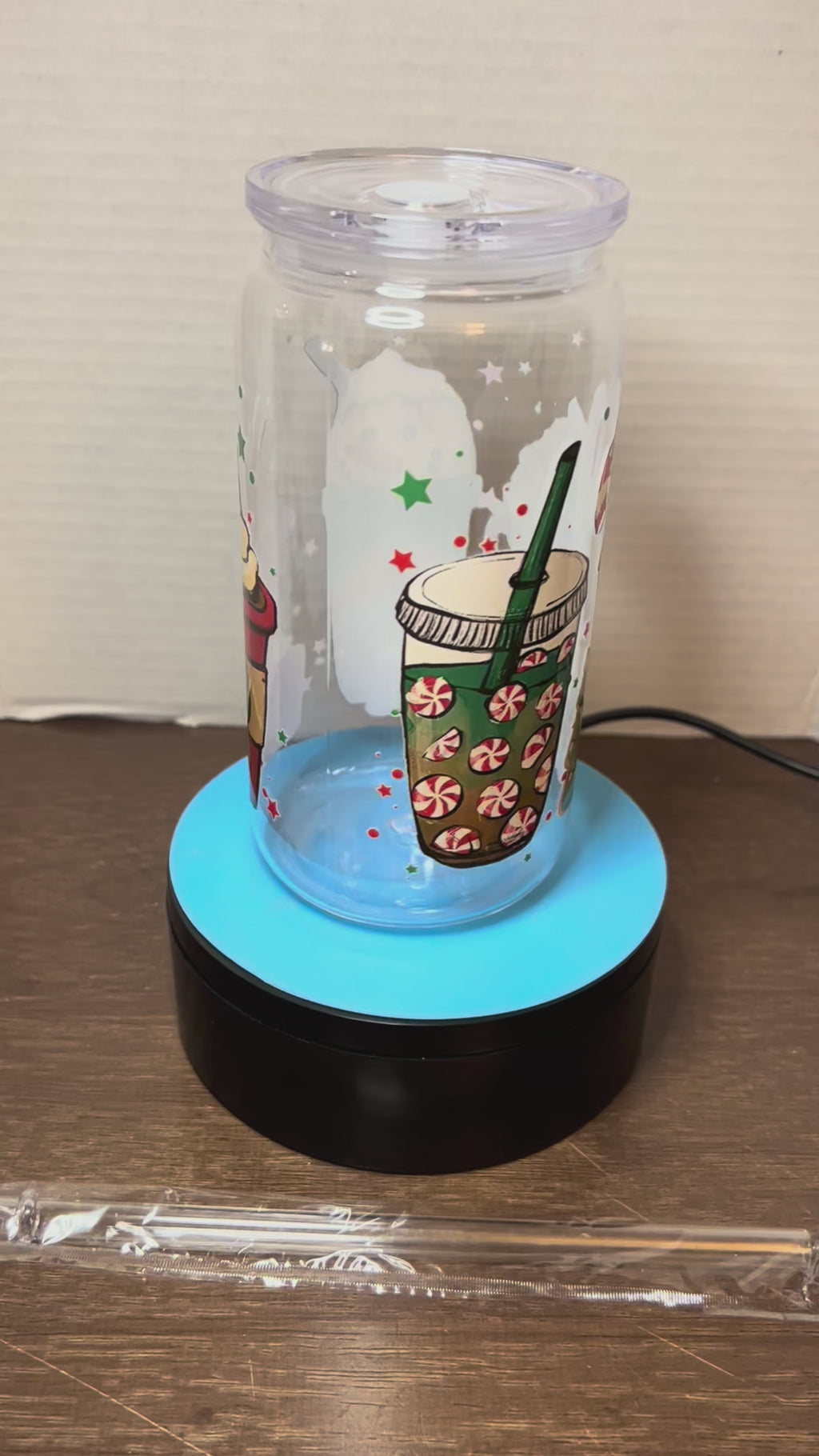 16 oz Acrylic Tumbler with Acrylic Straw featuring a Beautiful Design