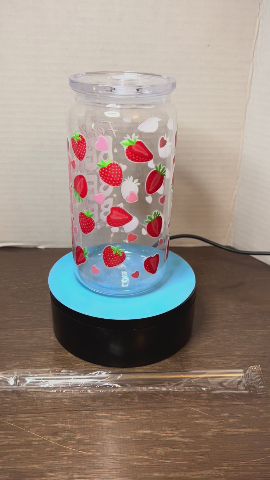 16 oz Acrylic Tumbler with Acrylic Straw featuring a Beautiful Design