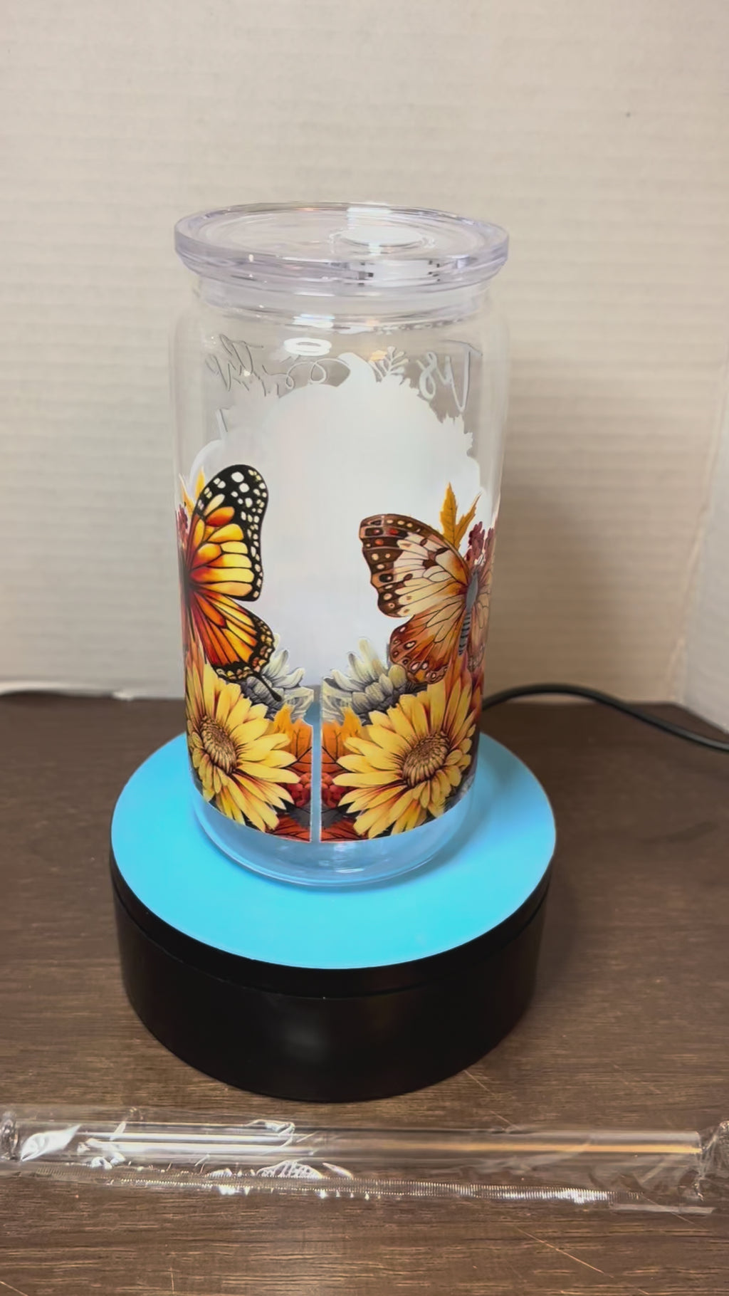 16 oz Acrylic Tumbler with Acrylic Straw featuring a Beautiful Design